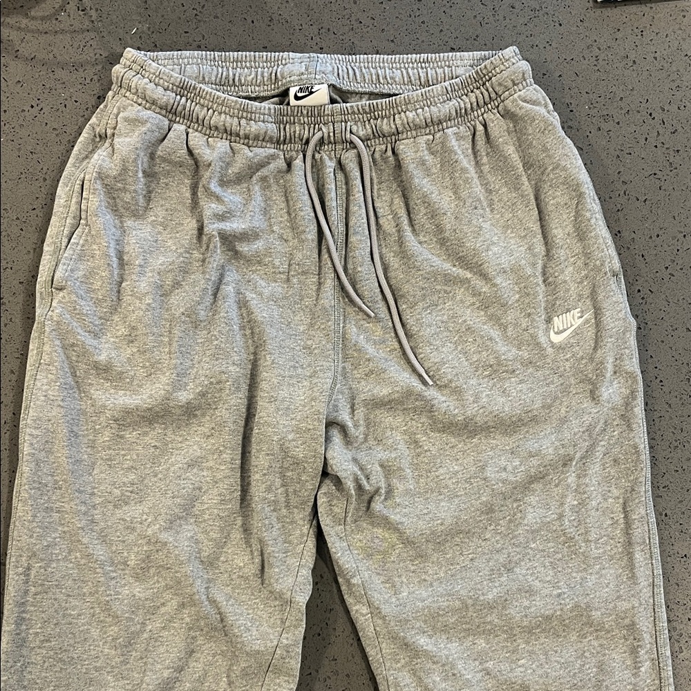 Nike Light Grey Sweatpants with White Swoosh